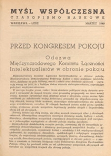 Myśl Wsp&oacute;łczesna : czasopismo naukowe, 1949.03 nr 3