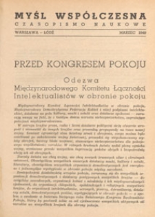 Myśl Współczesna : czasopismo naukowe, 1949.03 nr 3