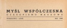 Myśl Wsp&oacute;łczesna : czasopismo naukowe, 1949.05 nr 5