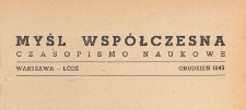 Myśl Wsp&oacute;łczesna : czasopismo naukowe, 1949.12 nr 12