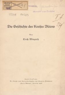 Die Geschichte des Kreises B&uuml;tow