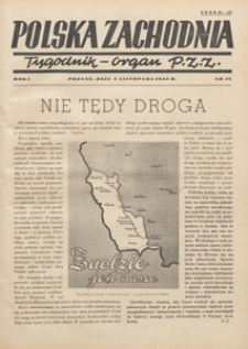 Polska Zachodnia : tygodnik : organ P.Z.Z., 1945.11.04 nr 14