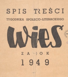 Wieś, 1949, spis treści