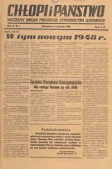 Chłopi i Państwo : tygodnik społeczno-polityczny, 1948.01.25 nr 4