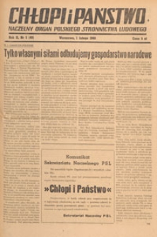 Chłopi i Państwo : tygodnik społeczno-polityczny, 1948.02.01 nr 5