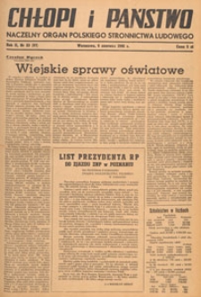 Chłopi i Państwo : tygodnik społeczno-polityczny, 1948.06.06 nr 23