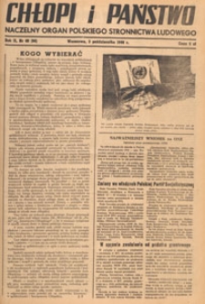 Chłopi i Państwo : tygodnik społeczno-polityczny, 1948.10.03 nr 40