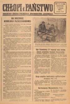 Chłopi i Państwo : tygodnik społeczno-polityczny, 1948.11.07 nr 45