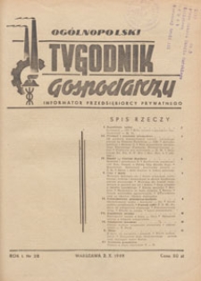 Ogólnopolski Tygodnik Gospodarczy : informator przedsiębiorcy prywatnego, 1949.10.02 nr 28