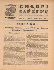 Chłopi i Państwo : tygodnik społeczno-polityczny, 1947.06.01 nr 14