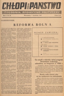 Chłopi i Państwo : tygodnik społeczno-polityczny, 1947.09.07 nr 28