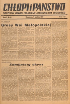 Chłopi i Państwo : tygodnik społeczno-polityczny, 1947.12.07 nr 41