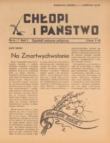 Chłopi i Państwo : tygodnik społeczno-polityczny, 1947.04.20 nr 8