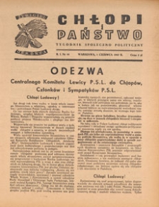 Chłopi i Państwo : tygodnik społeczno-polityczny, 1947.06.08 nr 15