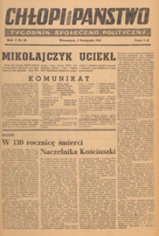 Chłopi i Państwo : tygodnik społeczno-polityczny, 1947.11.16 nr 37-38