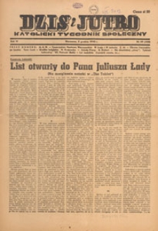 Dziś i Jutro : katolicki tygodnik społeczny, 1948.12.12 nr 50