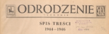 Odrodzenie : tygodnik, spis treści 1944-1946