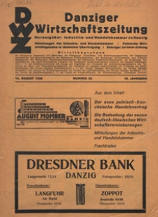 Danziger Wirtschaftszeitung, 1936.08 nr 33