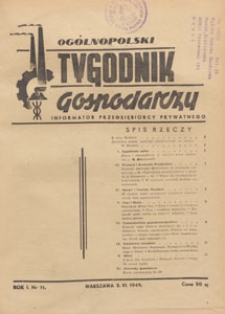 Ogólnopolski Tygodnik Gospodarczy : informator przedsiębiorcy prywatnego, 1949.06.24 nr 14