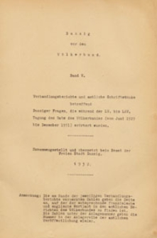 Danzig vor dem Völkerbund, 1932 Bd.5