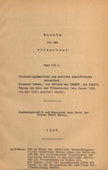 Danzig vor dem Völkerbund, 1936 Bd.7a