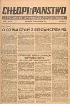 Chłopi i Państwo : tygodnik społeczno-polityczny, 1947.10.12 nr 33