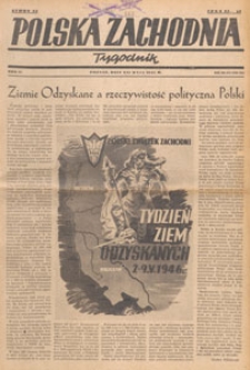 Polska Zachodnia : tygodnik : organ P.Z.Z., 1946.05.19 nr 20