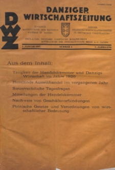 Danziger Wirtschaftszeitung, 1927.01.07 nr 1
