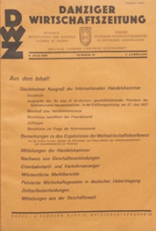Danziger Wirtschaftszeitung, 1927.07.01 nr 27