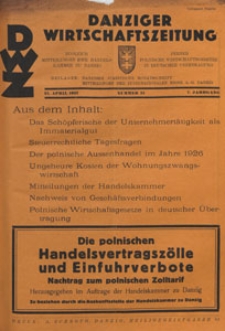 Danziger Wirtschaftszeitung, 1927.04.15 nr 15