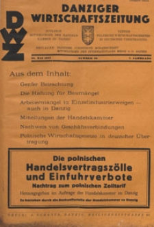 Danziger Wirtschaftszeitung, 1927.05.20 nr 20