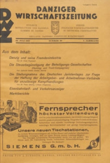 Danziger Wirtschaftszeitung, 1927.07.29 nr 30