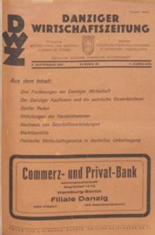 Danziger Wirtschaftszeitung, 1927.09.09 nr 36