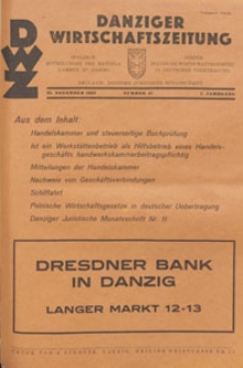 Danziger Wirtschaftszeitung, 1927.11.25 nr 47