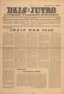 Dziś i Jutro : katolicki tygodnik społeczny, 1948.02.08 nr 6