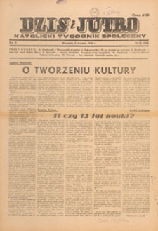 Dziś i Jutro : katolicki tygodnik społeczny, 1948.09.19 nr 38