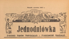 Tygodnik Gospodarczy : wydawnictwo Izby Przemysłowo-Handlowej w Poznaniu : organ publikacyjny Wojew&oacute;dzkiego Wydziału Aprowizacji i Handlu, Wojew&oacute;dzkiego Wydziału Przemysłowego, Izby Przemysłowo-Handlowej i Izby Rzemieślniczej w Poznaniu, 1947.06, Jednodni&oacute;wka Zrzeszenia Kupc&oacute;w i Przedstawicieli Podr&oacute;żujących