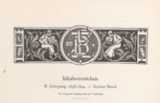 Zeitschrift f&uuml;r B&uuml;cherfreunde : Monatshefte f&uuml;r Bibliophilie und verwandte Interessen, 1898/1899 Bd. 1, Inhaltverzeichnis