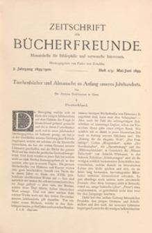 Zeitschrift für Bücherfreunde : Monatshefte für Bibliophilie und verwandte Interessen, 1899/1900 Bd. 1 H. 2/3