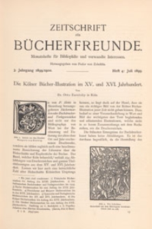 Zeitschrift f&uuml;r B&uuml;cherfreunde : Monatshefte f&uuml;r Bibliophilie und verwandte Interessen, 1899/1900 Bd. 1 H. 4