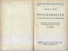 Psychanaliza w zastosowaniu do ludzi normalnych