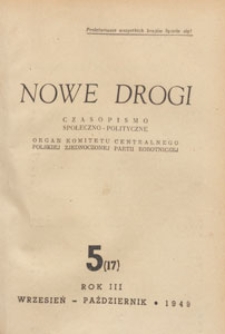 Nowe Drogi : czasopismo społeczno-polityczne, 1949.09.10 nr 5