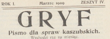 Gryf : pismo dla spraw kaszubskich, 1909.03 z. 4