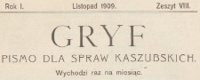 Gryf : pismo dla spraw kaszubskich, 1909.11 z. 8