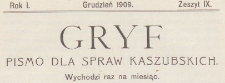 Gryf : pismo dla spraw kaszubskich, 1909.12 z. 9