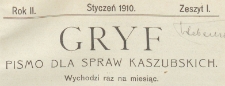 Gryf : pismo dla spraw kaszubskich, 1910.01 z. 1
