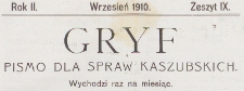 Gryf : pismo dla spraw kaszubskich, 1910.09 z.9