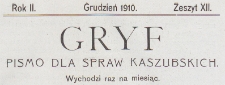 Gryf : pismo dla spraw kaszubskich, 1910.12 z.12