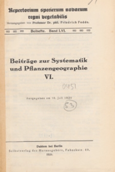 Repertorium Specierum Novarum Regni Vegetabilis : Beihefte, 1929 Bd 56