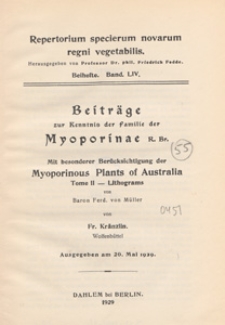 Repertorium Specierum Novarum Regni Vegetabilis : Beihefte, 1929 Bd 54